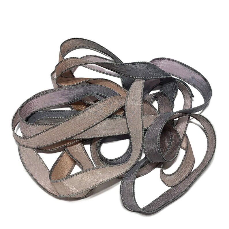 1PC. SPOOKY HOLLOW 42 hand dyed wrist wrap bracelet silk ribbon//Yoga wrist wrap bracelet ribbon//Hand Dyed Wrist Wrap Jewelry ribbon image 2