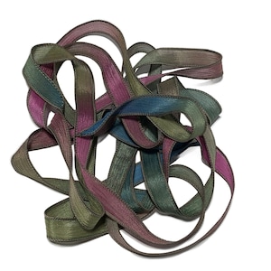 1PC. CELESTIAL  42&quot; hand dyed wrist wrap bracelet silk ribbon//Yoga wrist wrap bracelet ribbon//Hand Dyed Wrist Wrap Jewelry ribbon