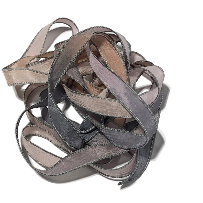 1PC. SPOOKY HOLLOW 42 hand dyed wrist wrap bracelet silk ribbon//Yoga wrist wrap bracelet ribbon//Hand Dyed Wrist Wrap Jewelry ribbon image 1