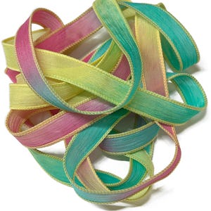 1PC. LUAU  42&quot; hand dyed wrist wrap bracelet silk ribbon//Yoga wrist wrap bracelet ribbon//Jewelry/Crafts/Ribbon Garland