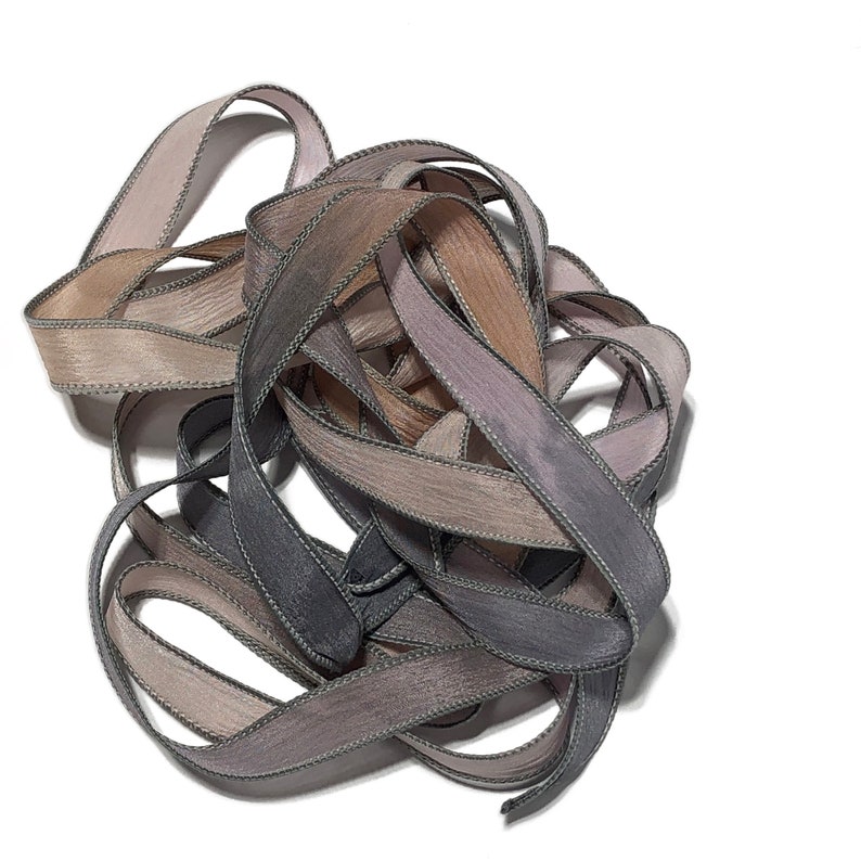 1PC. SPOOKY HOLLOW 42 hand dyed wrist wrap bracelet silk ribbon//Yoga wrist wrap bracelet ribbon//Hand Dyed Wrist Wrap Jewelry ribbon image 5
