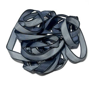 1PC. ABYSS 42&quot; Hand Dyed Finished Edge Silk Wrist Wrap Bracelet/Jewelry Making/Craft Making Ribbons/Hand made by Color Kissed Silk