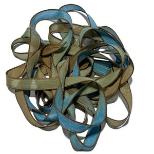 1PC. SEA TURTLES 42&quot;Hand Dyed Finished Edge Silk Wrist Wrap Bracelet/Jewelry Making/Craft Making Ribbon/Hand made by Color Kissed Silk