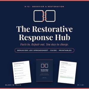 Behavior Log Spreadsheet for Teachers | Restorative Incident Tracker & Parent Contact Log | K-12 Classroom