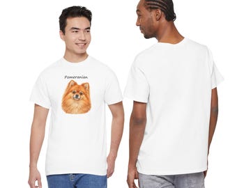 Realistic Pomeranian Portrait T-Shirt, Pom Dog Lover Gift (AI Illustration)
