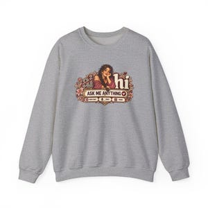 HI Not AI Sweatshirt for Women, Human Intelligence Crewneck, Funny Chat Girl Gift image 3
