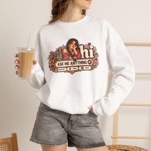 HI Not AI Sweatshirt for Women, Human Intelligence Crewneck, Funny Chat Girl Gift image 11