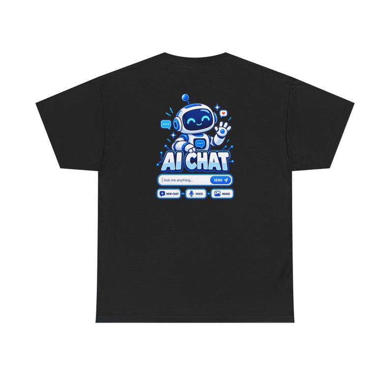 Human vs AI Chat T-Shirt, Funny Tech Humor Tee, Two-Sided Print image 6