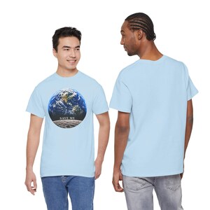 Save Me Earth T-Shirt, Moon View Planet Design, Climate Change Tee (11 Colors) image 8