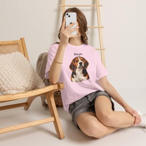 Realistic Beagle Portrait T-Shirt, Dog Lover Gift, New Puppy Keepsake image 13