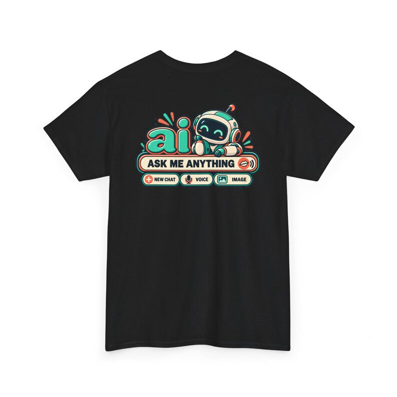 Funny Anti AI Shirt, Silver Hair Beach Chat Tee, Robot Back Print (Women's) image 13