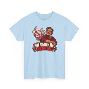 No Smoking Near Me Shirt, Smoke Free Celebration Tee, Vintage Badge Gift for Dad image 6