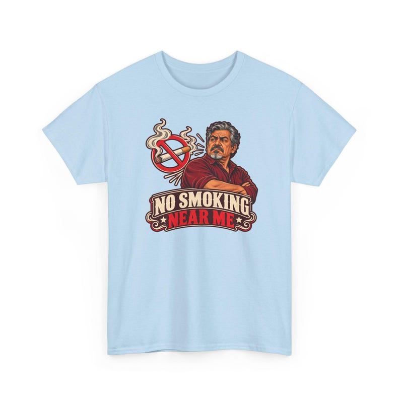 No Smoking Near Me Shirt, Smoke Free Celebration Tee, Vintage Badge Gift for Dad image 6