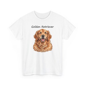 T-Shirt mit Golden-Retriever-Motiv, realistisches Geschenk für Hundeliebhaber, Golden-Retriever-Mama-Papa-Shirt Bild 2