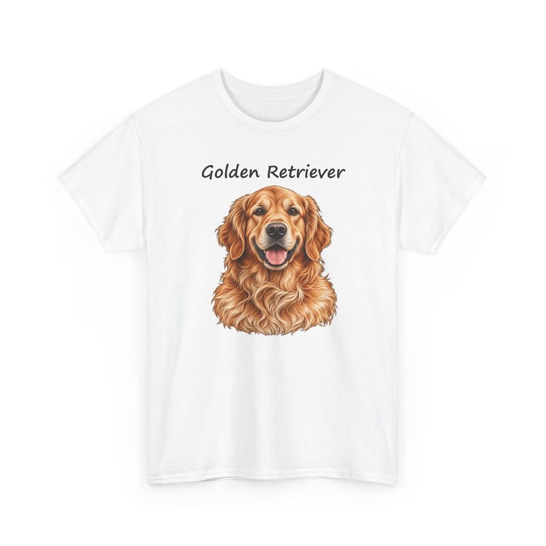 T-Shirt mit Golden-Retriever-Motiv, realistisches Geschenk für Hundeliebhaber, Golden-Retriever-Mama-Papa-Shirt Bild 2