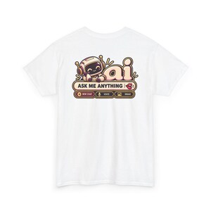 Funny Anti AI Shirt, Curly Hair Chat Tee, Robot Back Print (Women's) image 12