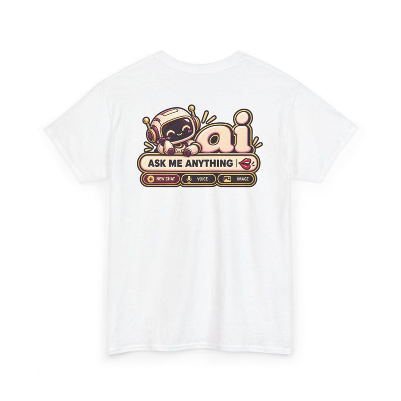 Funny Anti AI Shirt, Curly Hair Chat Tee, Robot Back Print (Women's) image 12