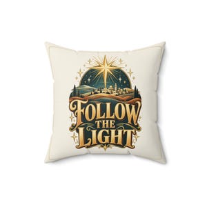 「Follow the Light」クリスマスピロー、ベツレヘムの星降誕クッション