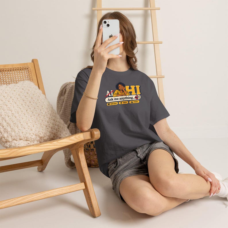 Funny AI Shirt, Tech Gift for Her (100% Cotton) image 12