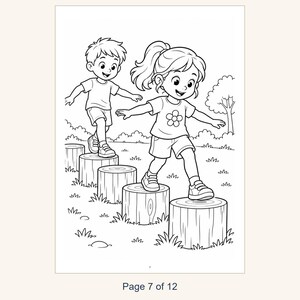 Playground Coloring Book Printable for Kids, Slide Swings Seesaw Coloring Pages, Outdoor Play Activity, 13 Page PDF, Instant Download image 9