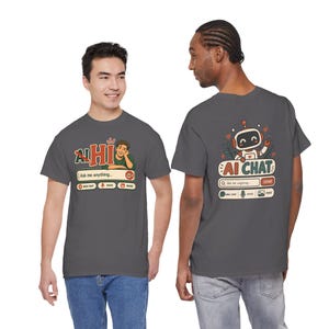 Camiseta de chat "Humano vs IA", camiseta retro con humor tecnológico, regalo para geeks. imagen 14