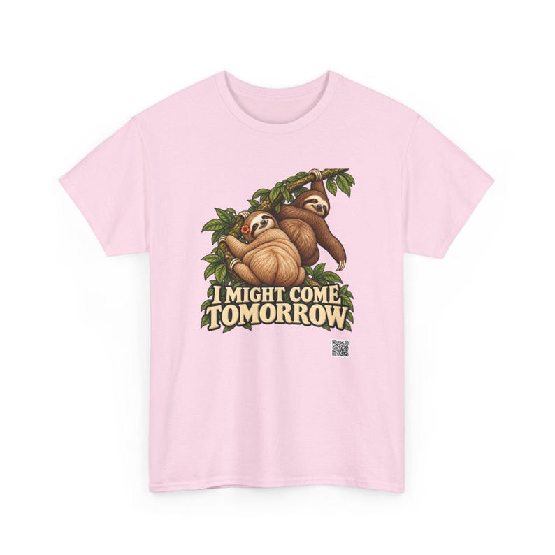 I Might Come Tomorrow Sloth Shirt, Funny Lazy Sloth Couple Tee, Procrastinator Gift imagem 11