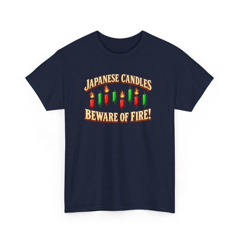 Japanese Candles Beware of Fire T-Shirt, Funny Stock Trader Candlestick Chart Tee, Day Trading Gift for Him, Crypto Investor Humor Shirt image 3