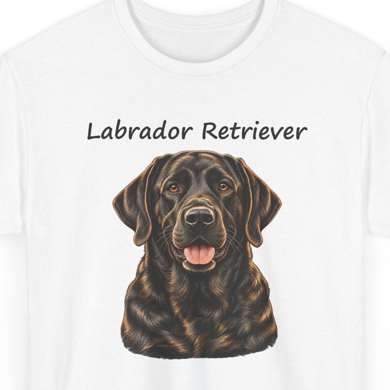 Labrador Retriever Portrait T-Shirt, Dog Lover Gift, AI Illustration Tee image 1