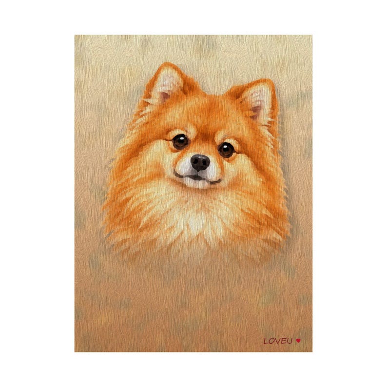 Pomeranian Oil Painting Poster, Dog Portrait Wall Art Print immagine 2