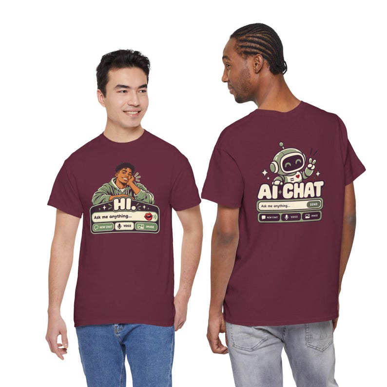 Human vs AI Chat Robot Tee, Funny Tech Gift, Gamer Geek Shirt image 10