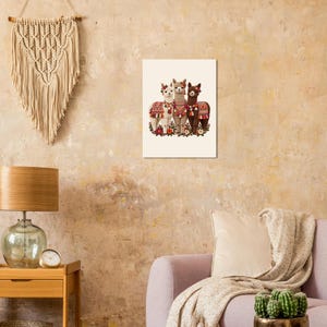 Three Alpacas Poster, Peruvian Folk Art Print, Llama Lover Gift, Andean Wall Decor image 7