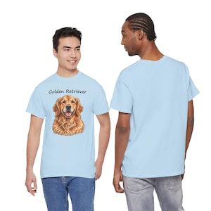 T-Shirt mit Golden-Retriever-Motiv, realistisches Geschenk für Hundeliebhaber, Golden-Retriever-Mama-Papa-Shirt Bild 5