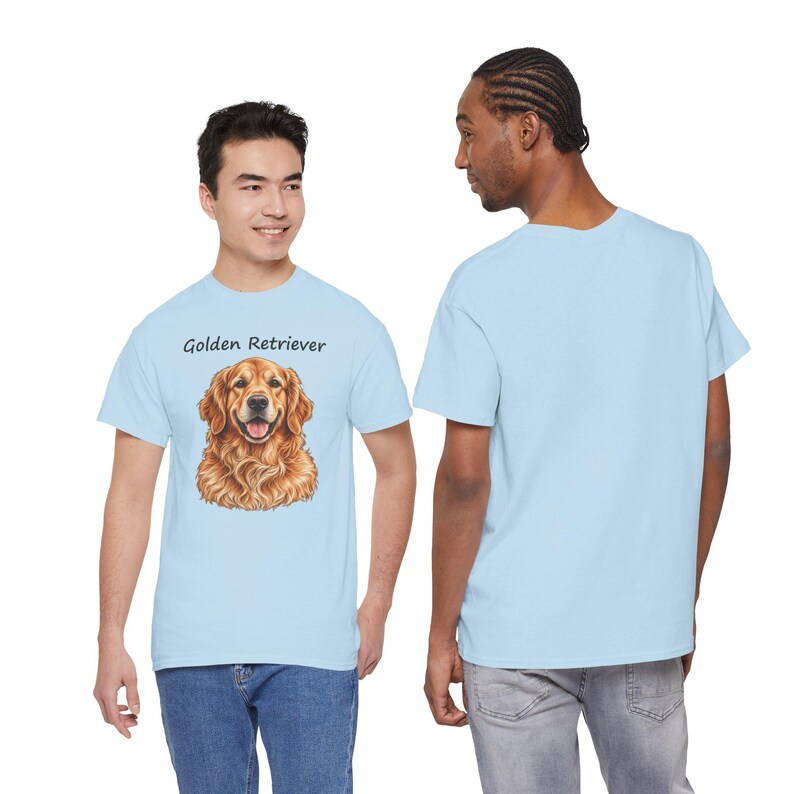 T-Shirt mit Golden-Retriever-Motiv, realistisches Geschenk für Hundeliebhaber, Golden-Retriever-Mama-Papa-Shirt Bild 5