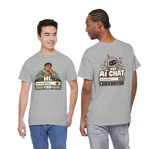 Human vs AI Chat Robot Tee, Funny Tech Gift, Gamer Geek Shirt image 7
