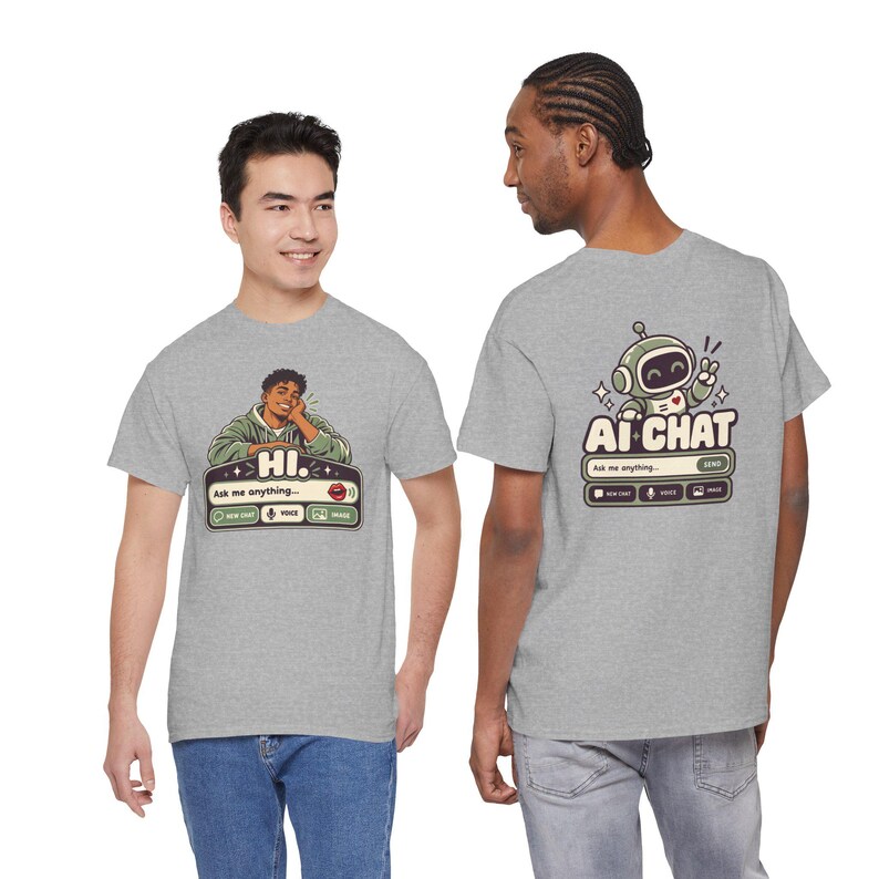 Human vs AI Chat Robot Tee, Funny Tech Gift, Gamer Geek Shirt image 7