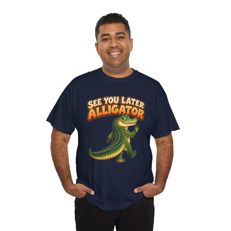 See You Later Alligator T-Shirt, Cute Waving Alligator Graphic Tee, Funny Gator Lover Shirt, Florida Vacation or Farewell Gift image 8