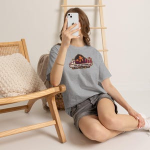 Funny Anti AI Shirt, Curly Hair Chat Tee, Robot Back Print (Women's) image 4