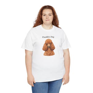 Apricot Poodle Portrait Tee, Poodle Mom Event Shirt, National Poodle Day Gift image 3