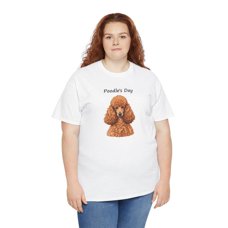 Apricot Poodle Portrait Tee, Poodle Mom Event Shirt, National Poodle Day Gift image 3