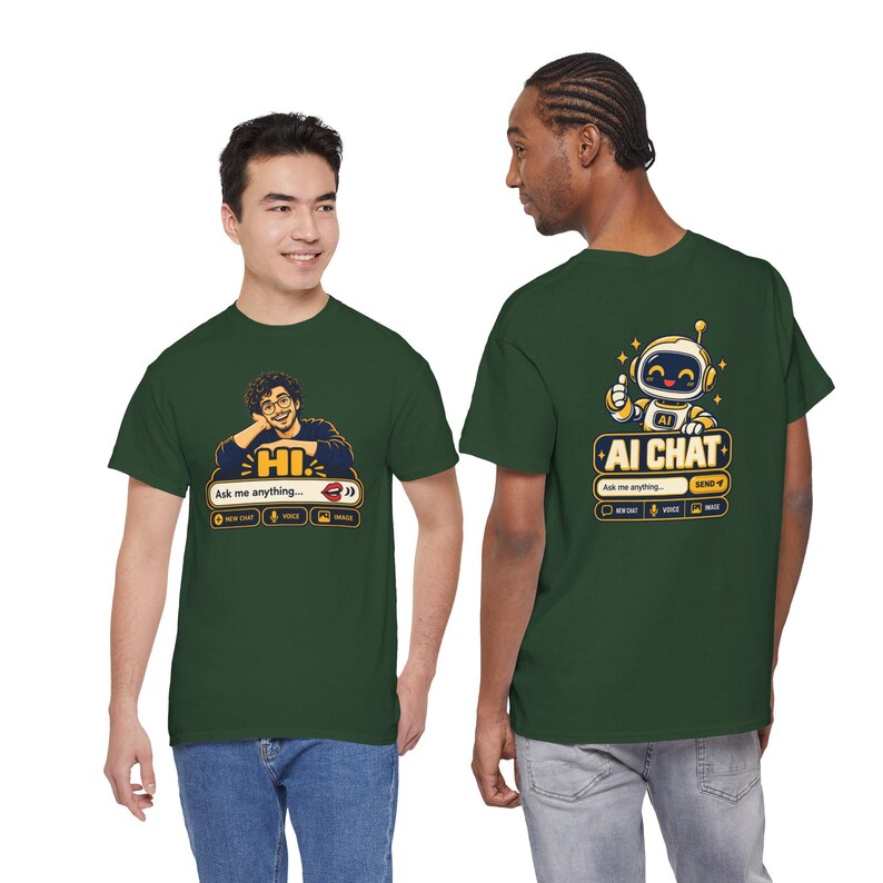 Human vs AI Chat T-Shirt, Funny Tech Humor Gift for Him, Geek Programmer Tee image 12