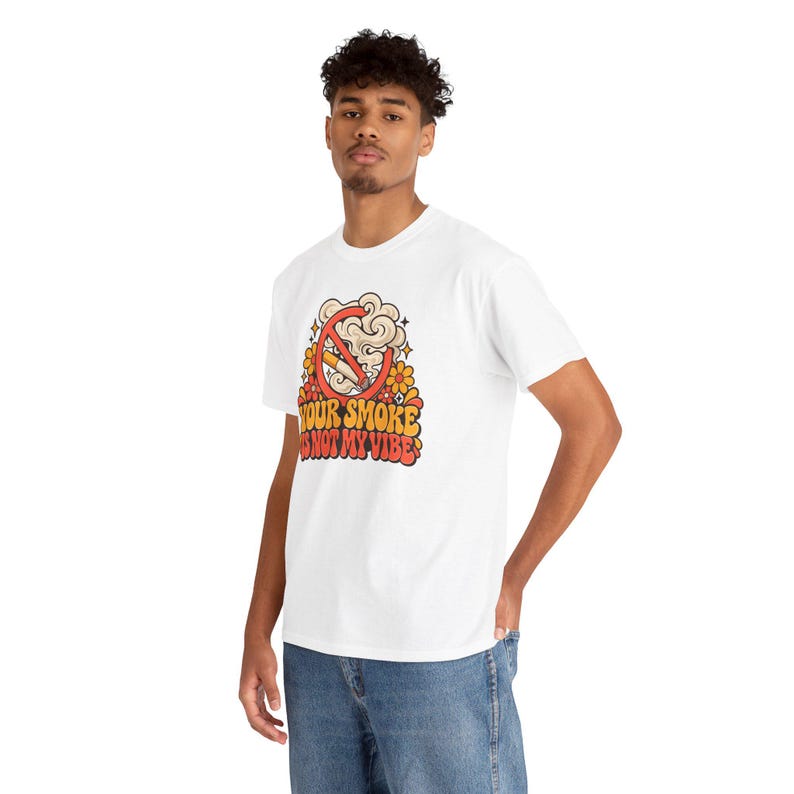 Your Smoke Is Not My Vibe Shirt, Quit Smoking Celebration, Retro 70s Groovy Tee image 8