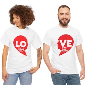 Camiseta LO Half Heart para parejas, Camiseta "¿Eres mi otra mitad?", Regalo de San Valentín a juego imagen 12
