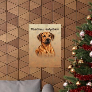 Rhodesian Ridgeback Oil Painting Poster, Dog Portrait Wall Art Print image 4