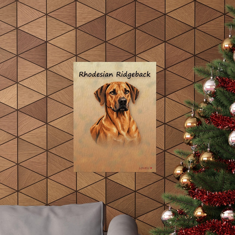 Rhodesian Ridgeback Oil Painting Poster, Dog Portrait Wall Art Print image 4