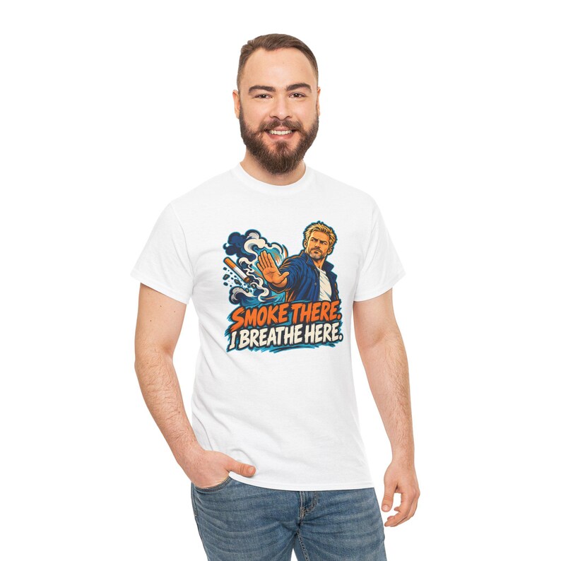 Smoke There I Breathe Here Shirt, Quit Smoking Celebration Tee, Comic Gift for Him image 10