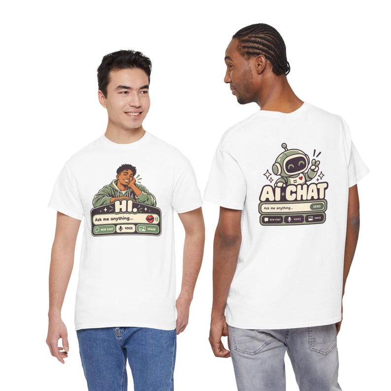 Human vs AI Chat Robot Tee, Funny Tech Gift, Gamer Geek Shirt image 3