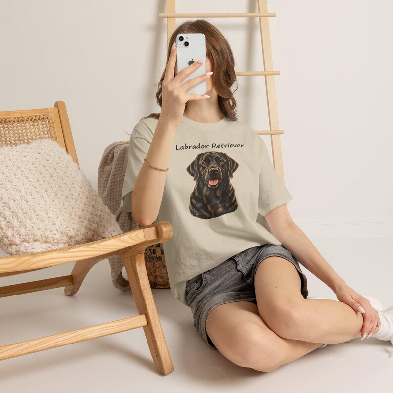 Labrador Retriever Portrait T-Shirt, Dog Lover Gift, AI Illustration Tee image 8