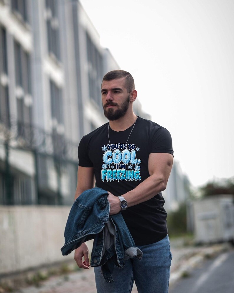You're So Cool I'm Freezing T-Shirt, Funny Winter Pun Tee with Ice Letters, Cute Christmas Gift for Friend, Snowflake Compliment Shirt image 15