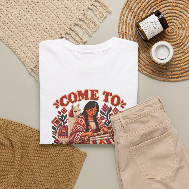 Belize T-Shirt, Come to Belize Please Funny Rhyme Travel Tee with a Weaver and Llama, Belize Vacation Shirt, Cruise and Girls Trip Gift image 9
