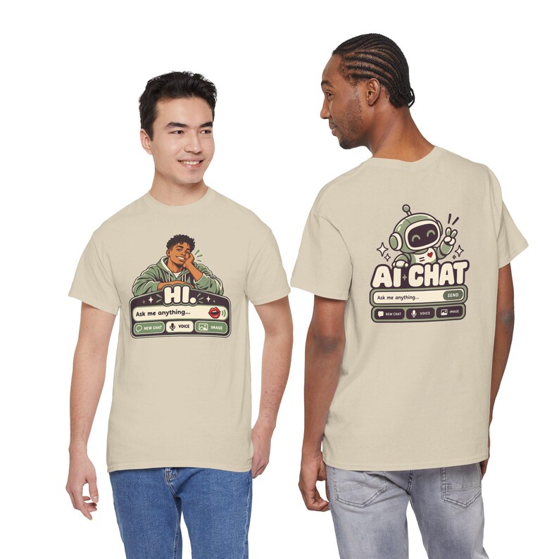 Human vs AI Chat Robot Tee, Funny Tech Gift, Gamer Geek Shirt image 9